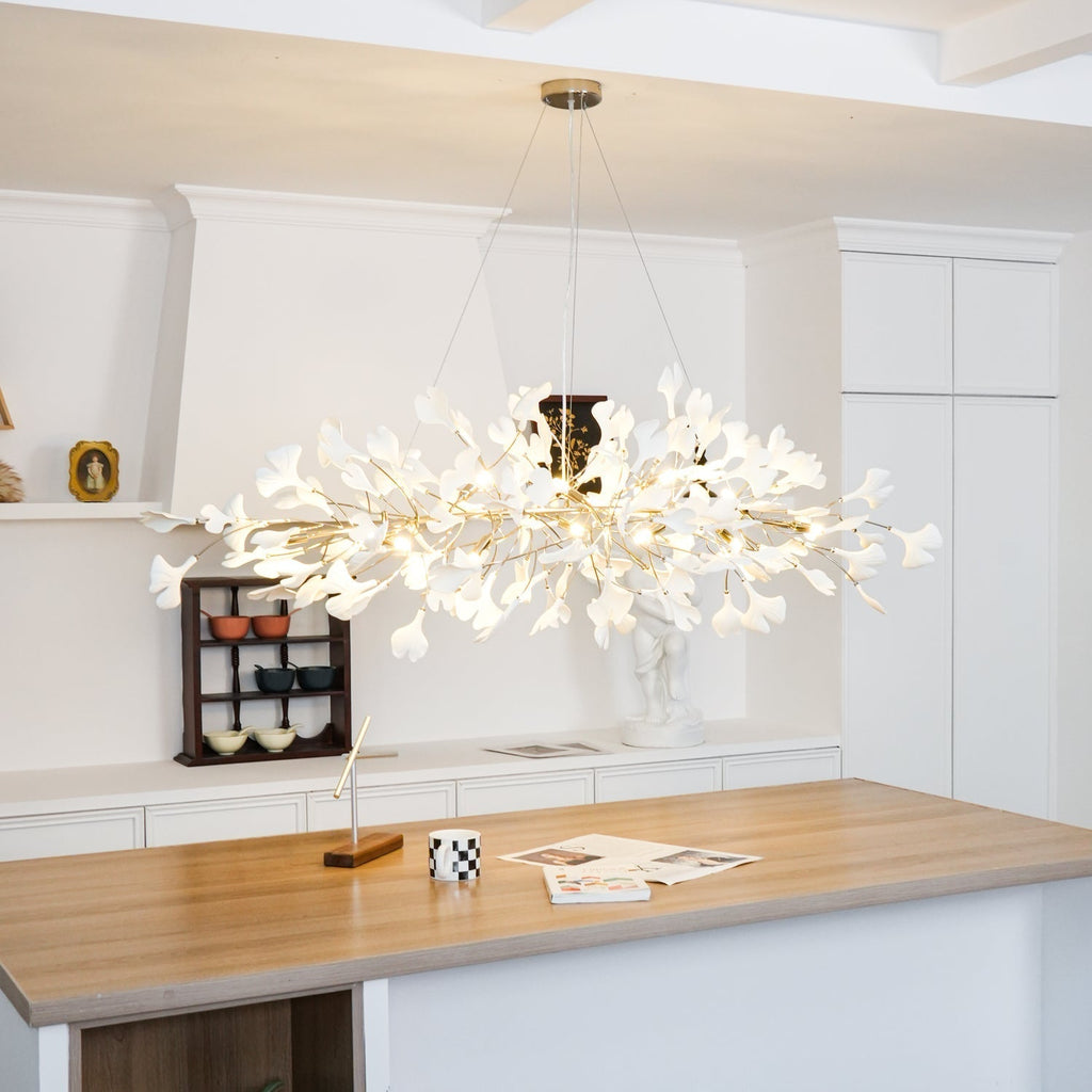 Arux Gingko Chandelier Art Deco Bent Downwards