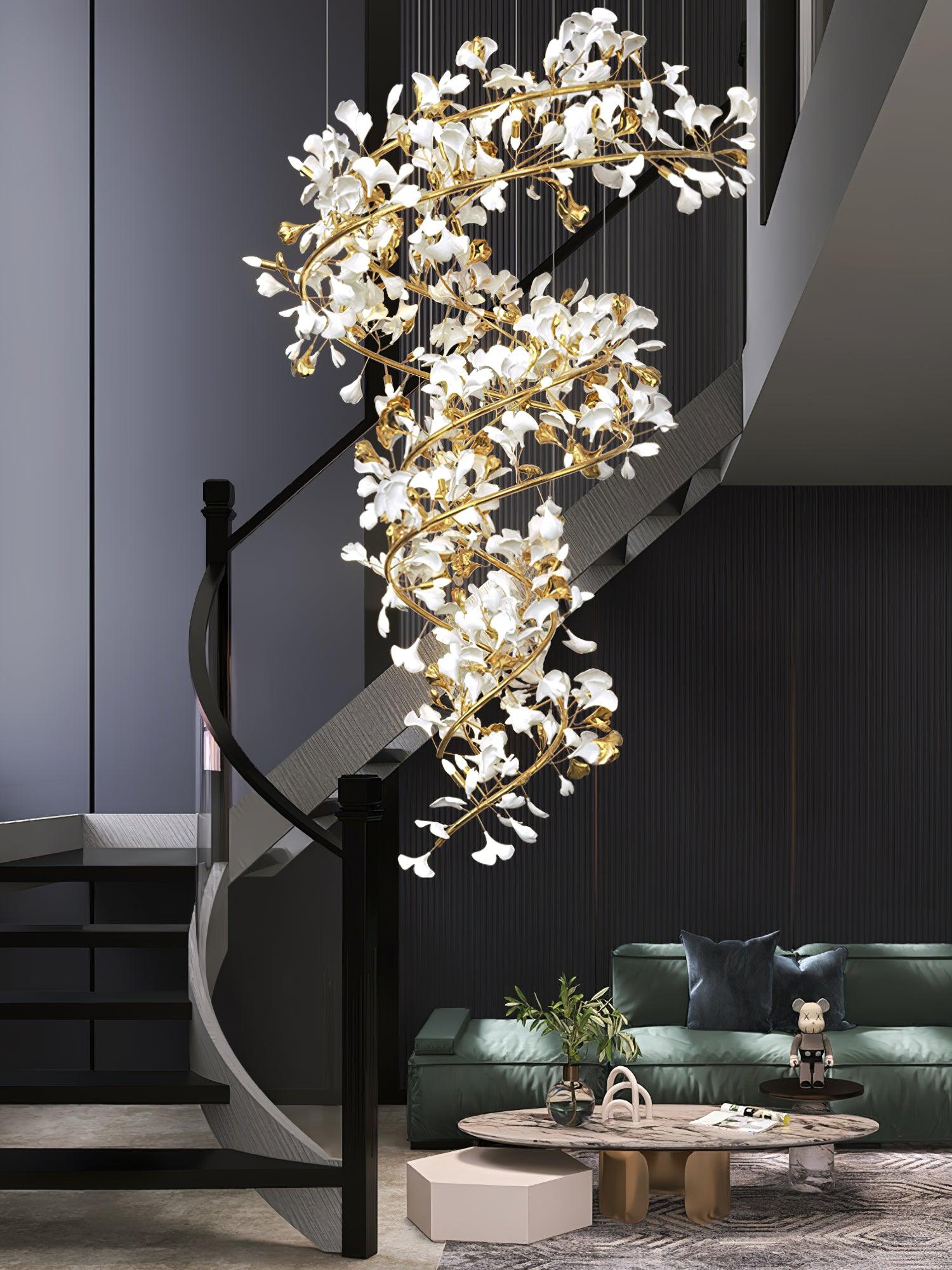 Eloria Cascading Floral Spiral Chandelier