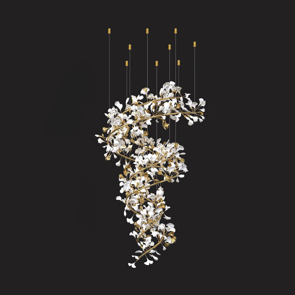 Eloria Cascading Floral Spiral Chandelier