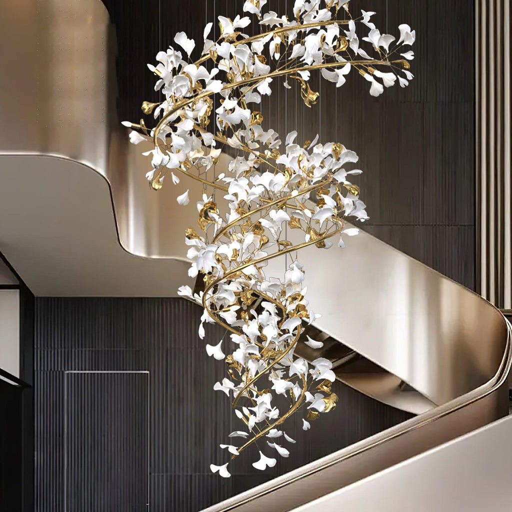 Eloria Cascading Floral Spiral Chandelier