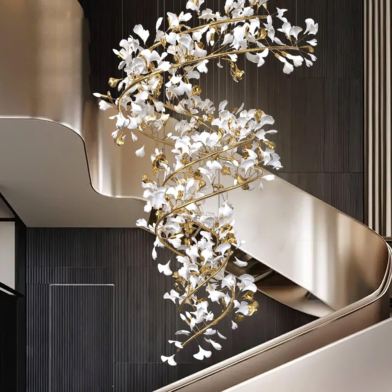 Eloria Cascading Floral Spiral Chandelier
