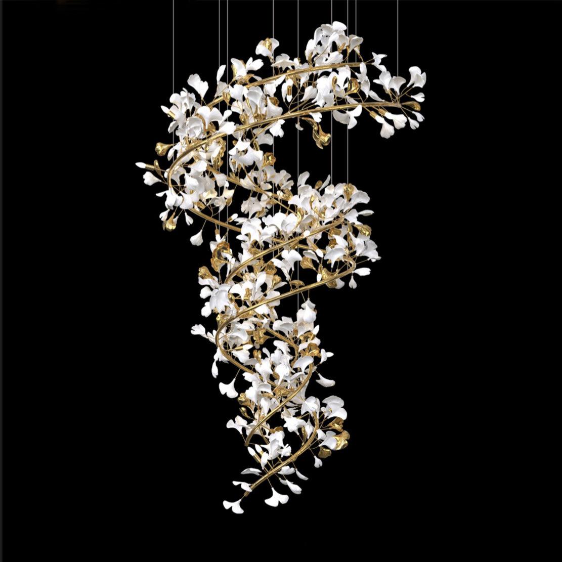 Eloria Cascading Floral Spiral Chandelier