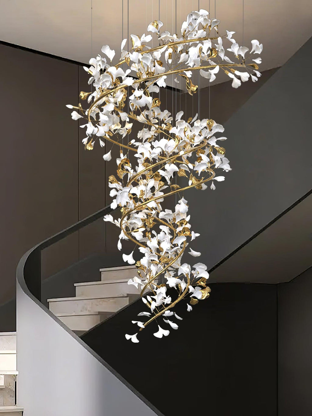Eloria Cascading Floral Spiral Chandelier