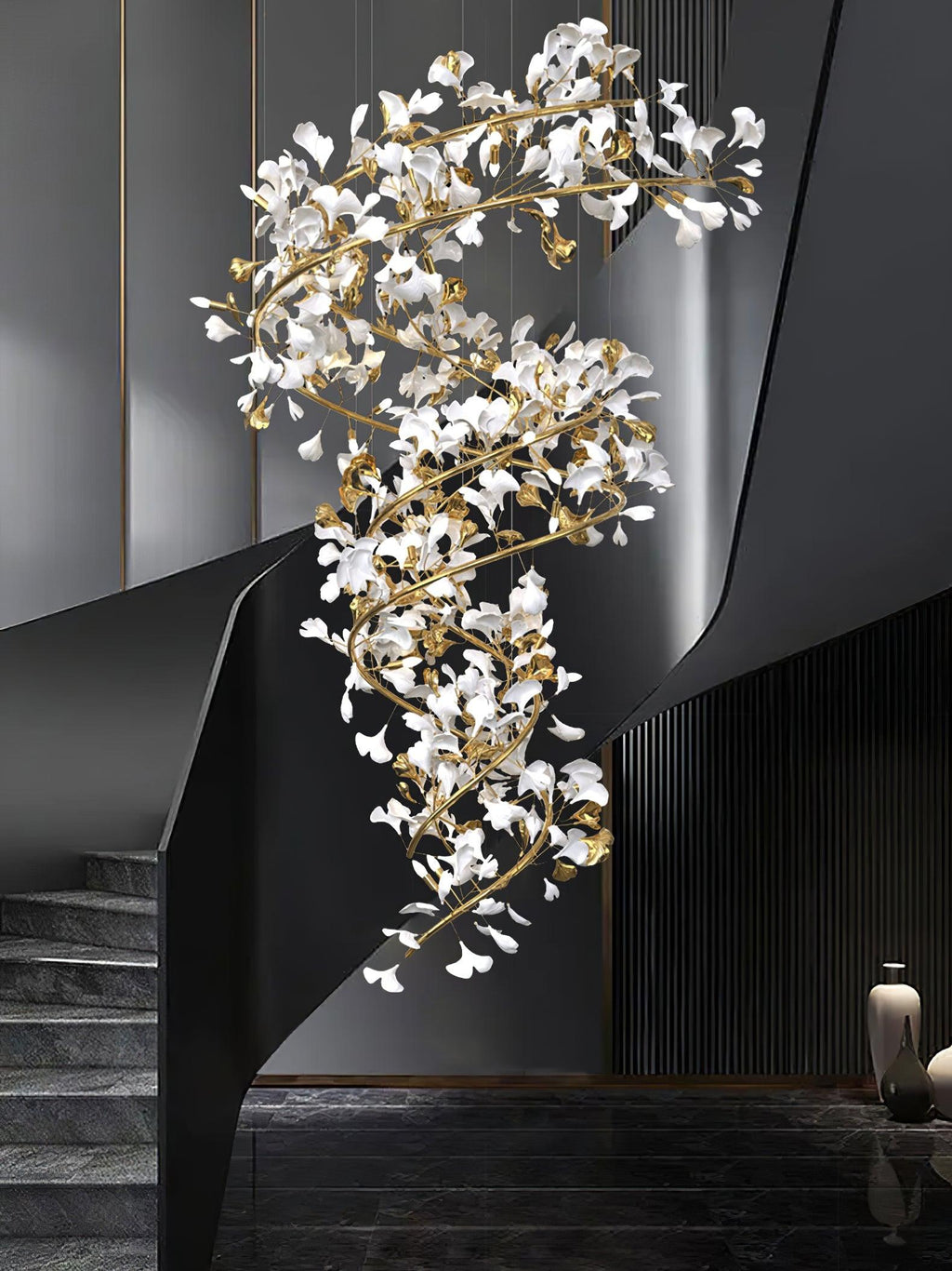 Eloria Cascading Floral Spiral Chandelier
