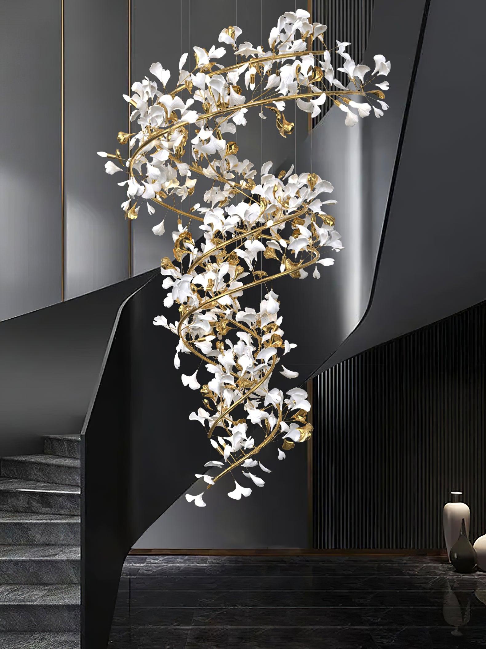 Eloria Cascading Floral Spiral Chandelier