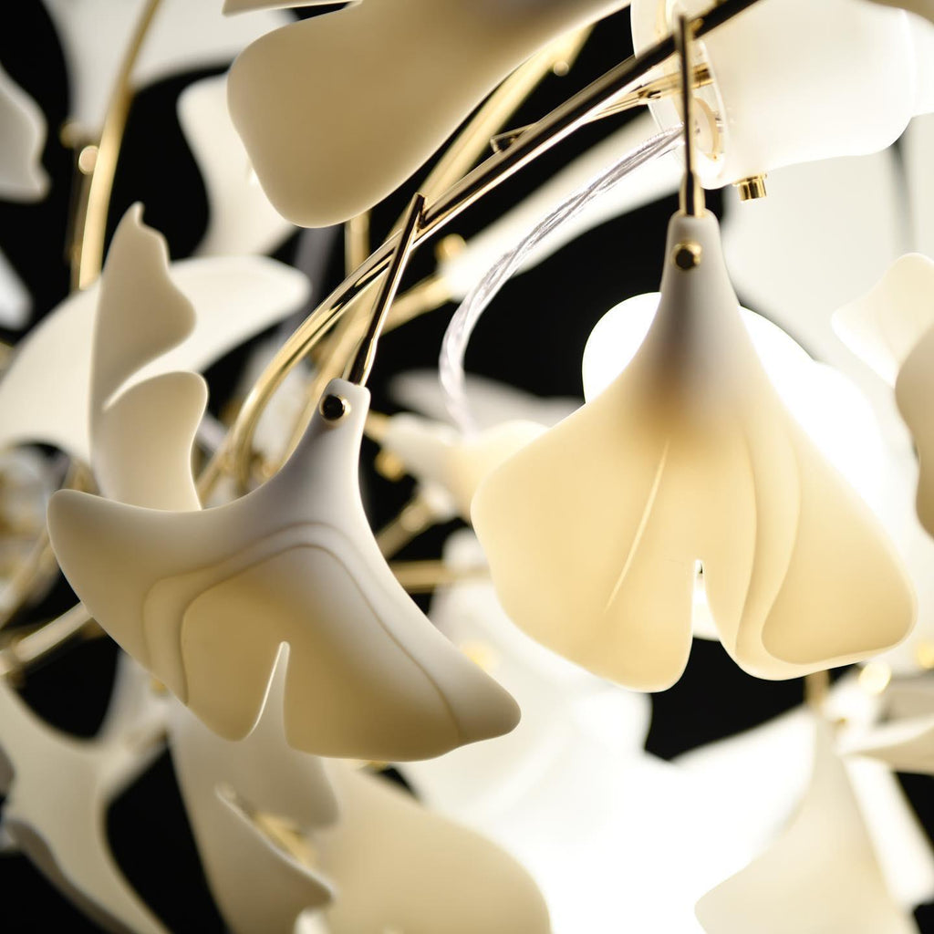 Chandelier White Ceramic Ginkgo Petals  U