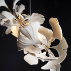 Chandelier White Ceramic Ginkgo Petals  U