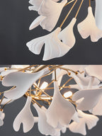 Chandelier White Ceramic Ginkgo Petals  U