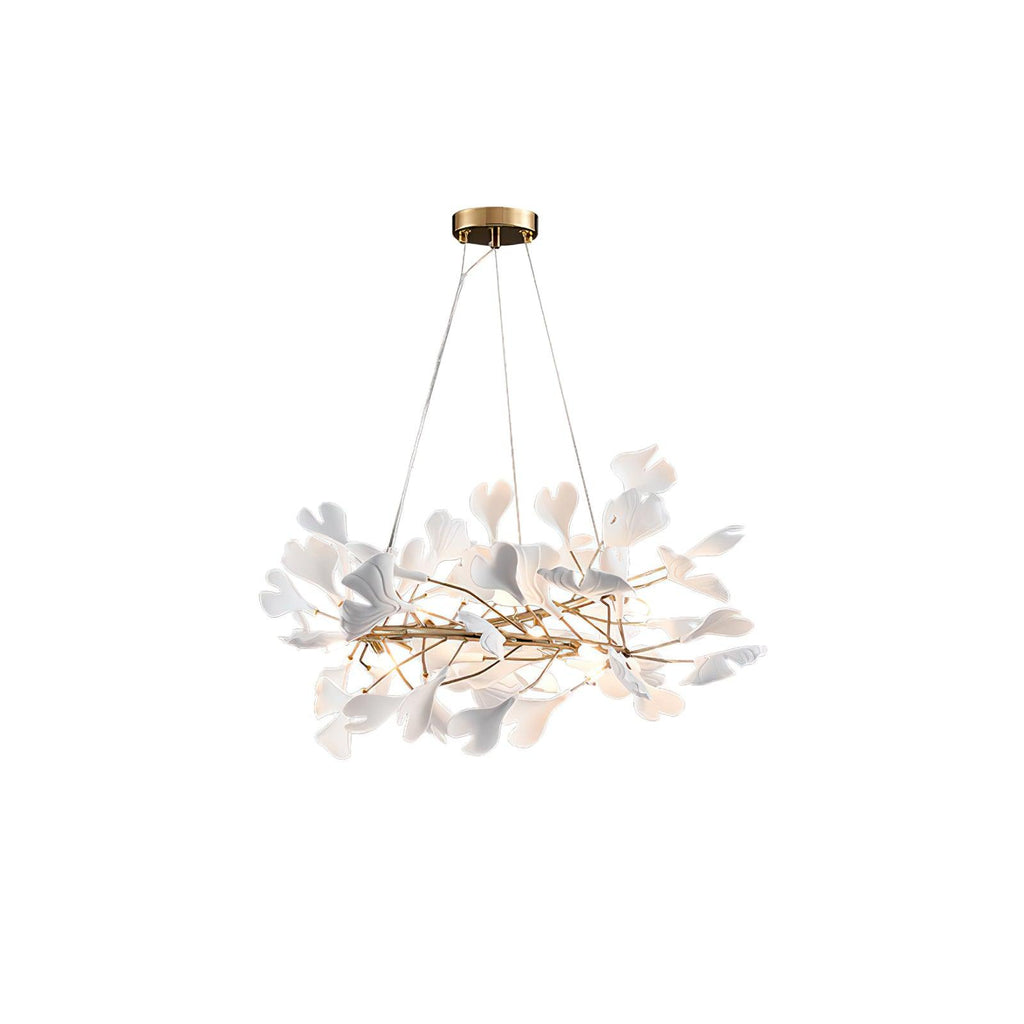 Chandelier White Ceramic Ginkgo Petals  U
