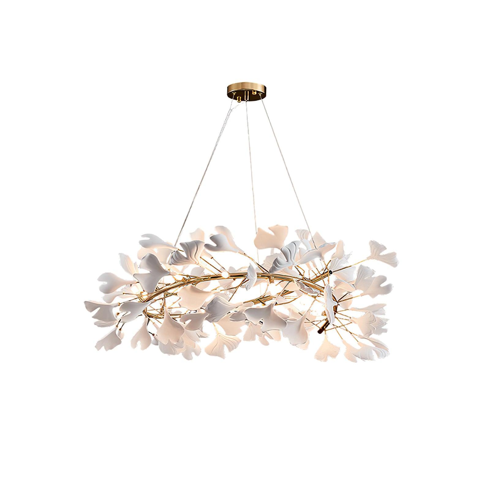 Chandelier White Ceramic Ginkgo Petals  U