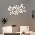 Chandelier White Ceramic Ginkgo Petals  U