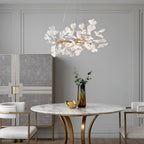 Chandelier White Ceramic Ginkgo Petals  U