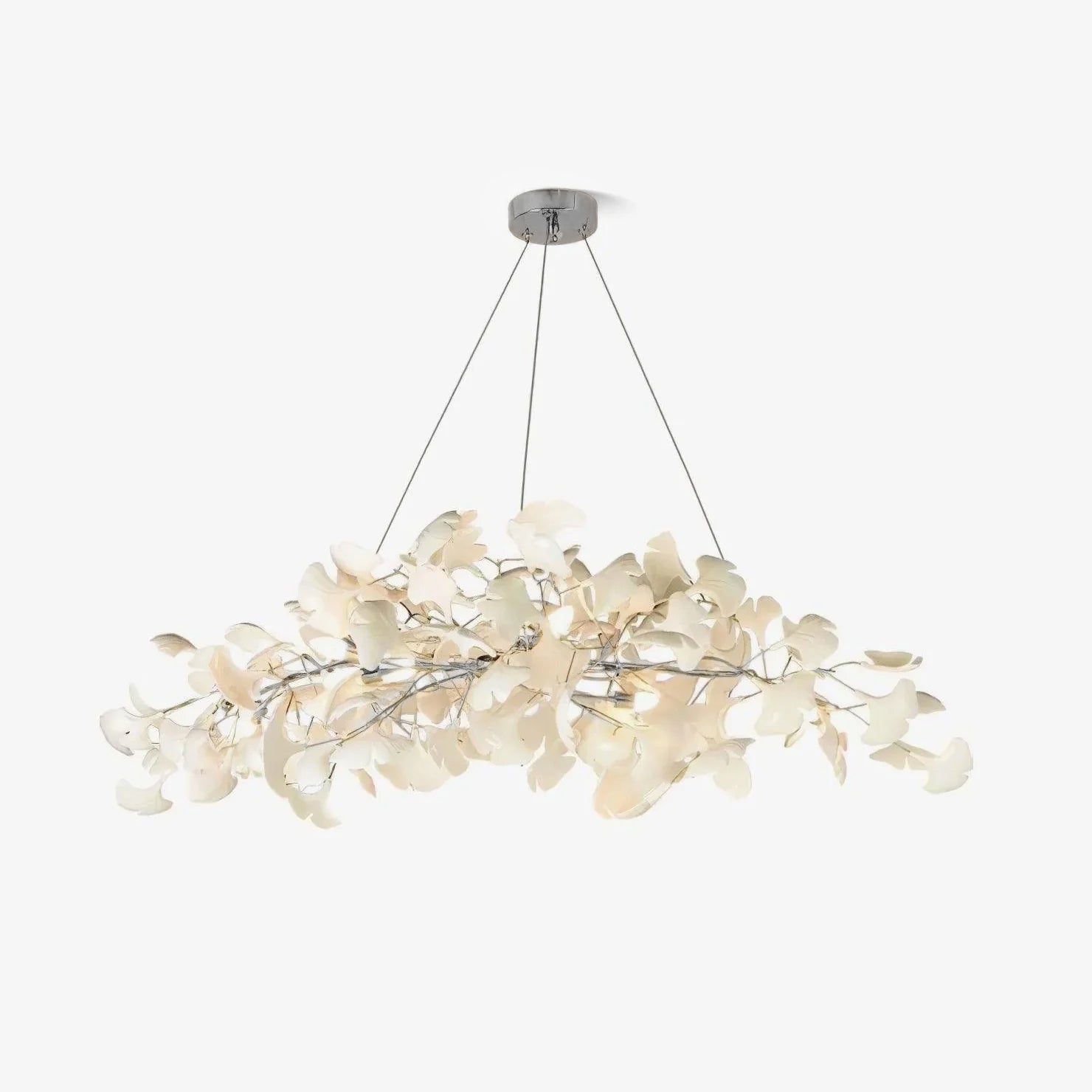 Arux Gingko Chandelier Art Deco Bent Downwards