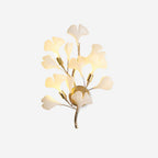 Wall Lamp Gingko Ceramic Petal Shades Gold Art Nouveau