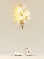 Wall Lamp Gingko Ceramic Petal Shades Gold Art Nouveau