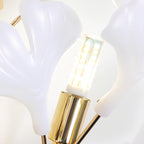 Wall Lamp Gingko Ceramic Petal Shades Gold Art Nouveau