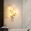 Wall Lamp Gingko Ceramic Petal Shades Gold Art Nouveau