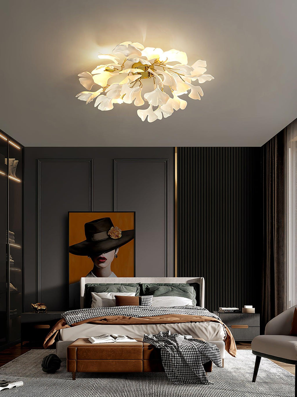 Callenne Elegant Ginkgo Leaf Ceiling Light