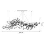 Chandelier Metal Frame Ceramic Gingko Leaf Shade White Gold Modern