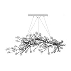 Chandelier Metal Frame Ceramic Gingko Leaf Shade White Gold Modern