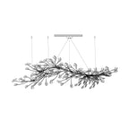 Chandelier Metal Frame Ceramic Gingko Leaf Shade White Gold Modern