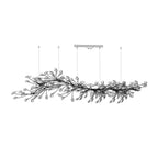 Chandelier Metal Frame Ceramic Gingko Leaf Shade White Gold Modern