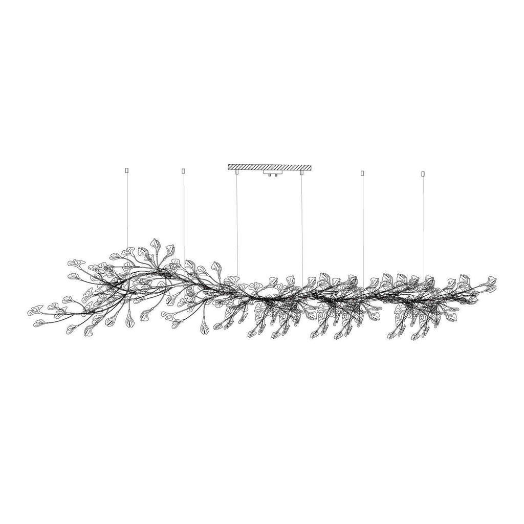 Chandelier Metal Frame Ceramic Gingko Leaf Shade White Gold Modern