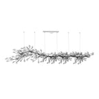 Chandelier Metal Frame Ceramic Gingko Leaf Shade White Gold Modern