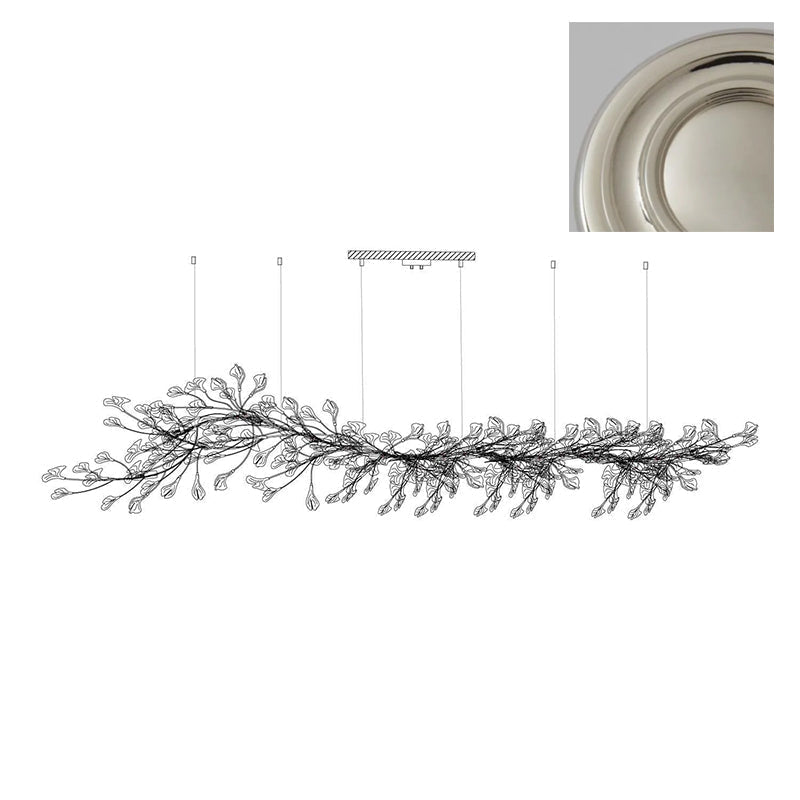 Chandelier Metal Frame Ceramic Gingko Leaf Shade White Gold Modern