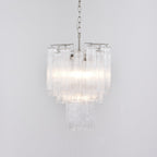 Aurora Chandelier Clear Murano Glass Tube Tiered Modern