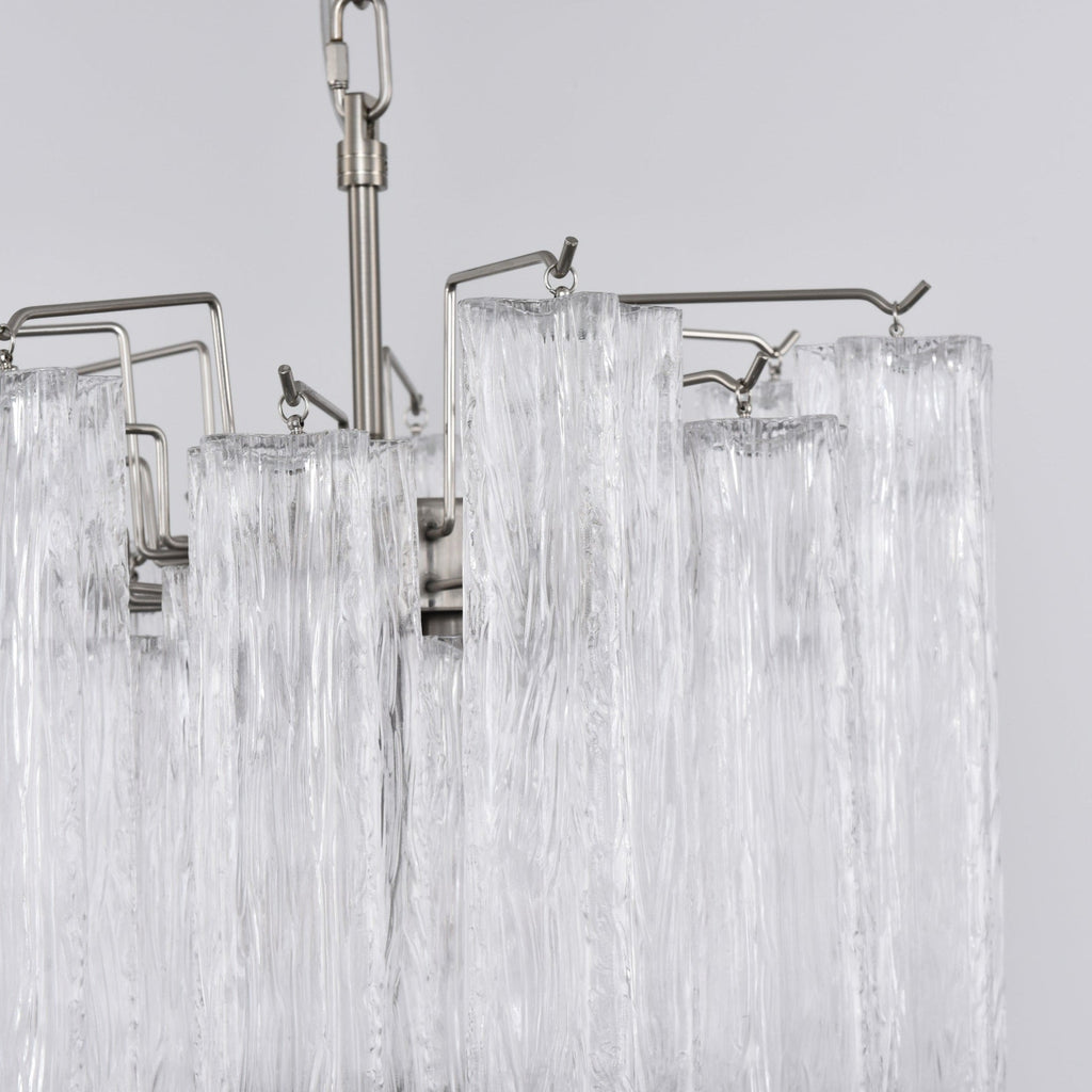 Aurora Chandelier Clear Murano Glass Tube Tiered Modern