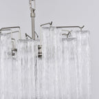 Aurora Chandelier Clear Murano Glass Tube Tiered Modern