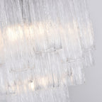Aurora Chandelier Clear Murano Glass Tube Tiered Modern