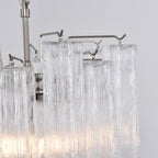 Aurora Chandelier Clear Murano Glass Tube Tiered Modern