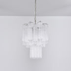 Aurora Chandelier Clear Murano Glass Tube Tiered Modern