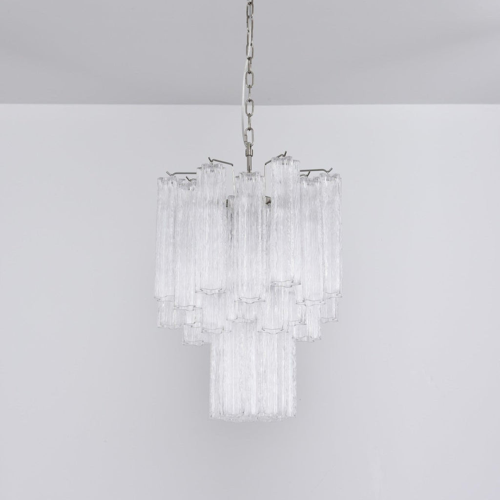Aurora Chandelier Clear Murano Glass Tube Tiered Modern