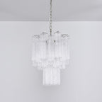 Aurora Chandelier Clear Murano Glass Tube Tiered Modern