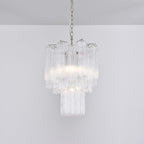 Aurora Chandelier Clear Murano Glass Tube Tiered Modern