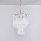 Aurora Chandelier Clear Murano Glass Tube Tiered Modern