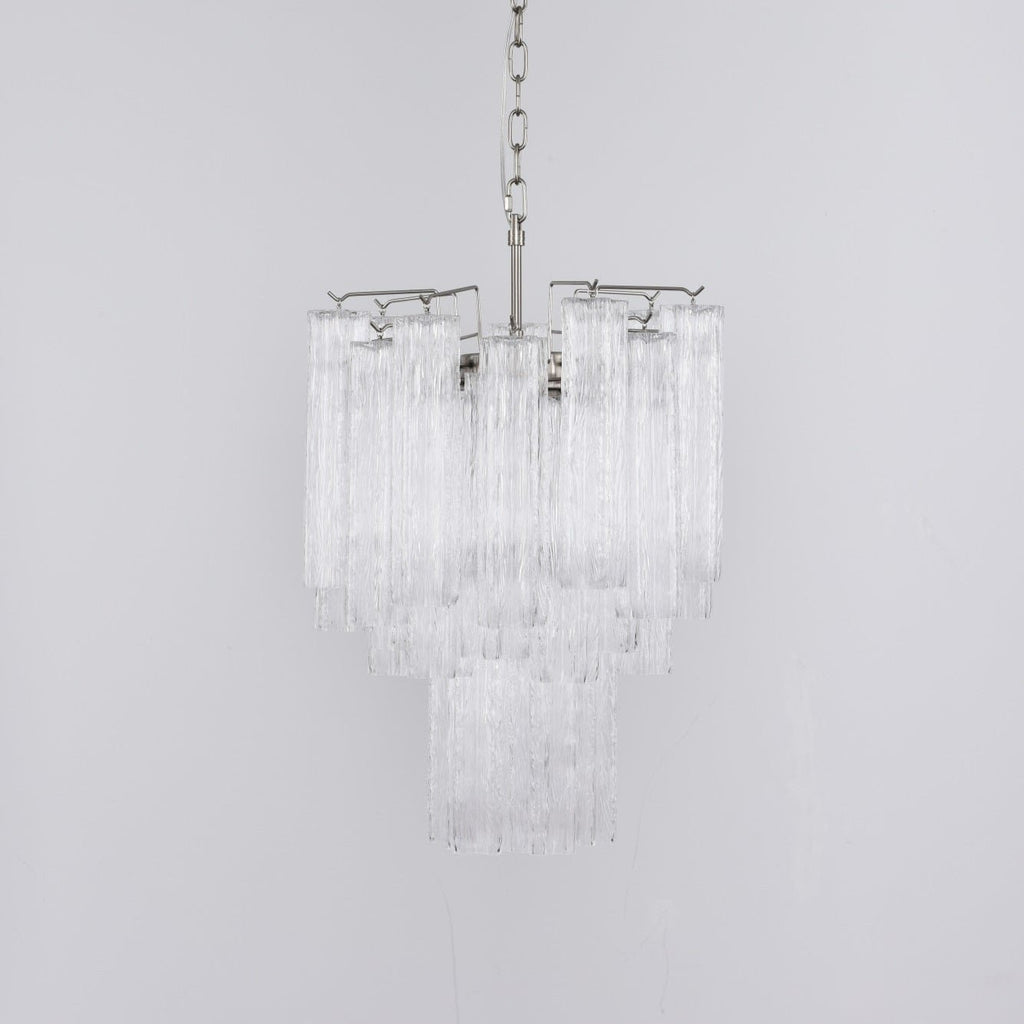 Aurora Chandelier Clear Murano Glass Tube Tiered Modern