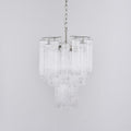 Aurora Chandelier Clear Murano Glass Tube Tiered Modern