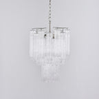 Aurora Chandelier Clear Murano Glass Tube Tiered Modern
