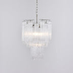Aurora Chandelier Clear Murano Glass Tube Tiered Modern