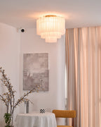 Aurora Ceiling Lamp White Murano Glass Layered Elegant Modern