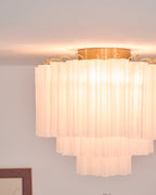 Aurora Ceiling Lamp White Murano Glass Layered Elegant Modern