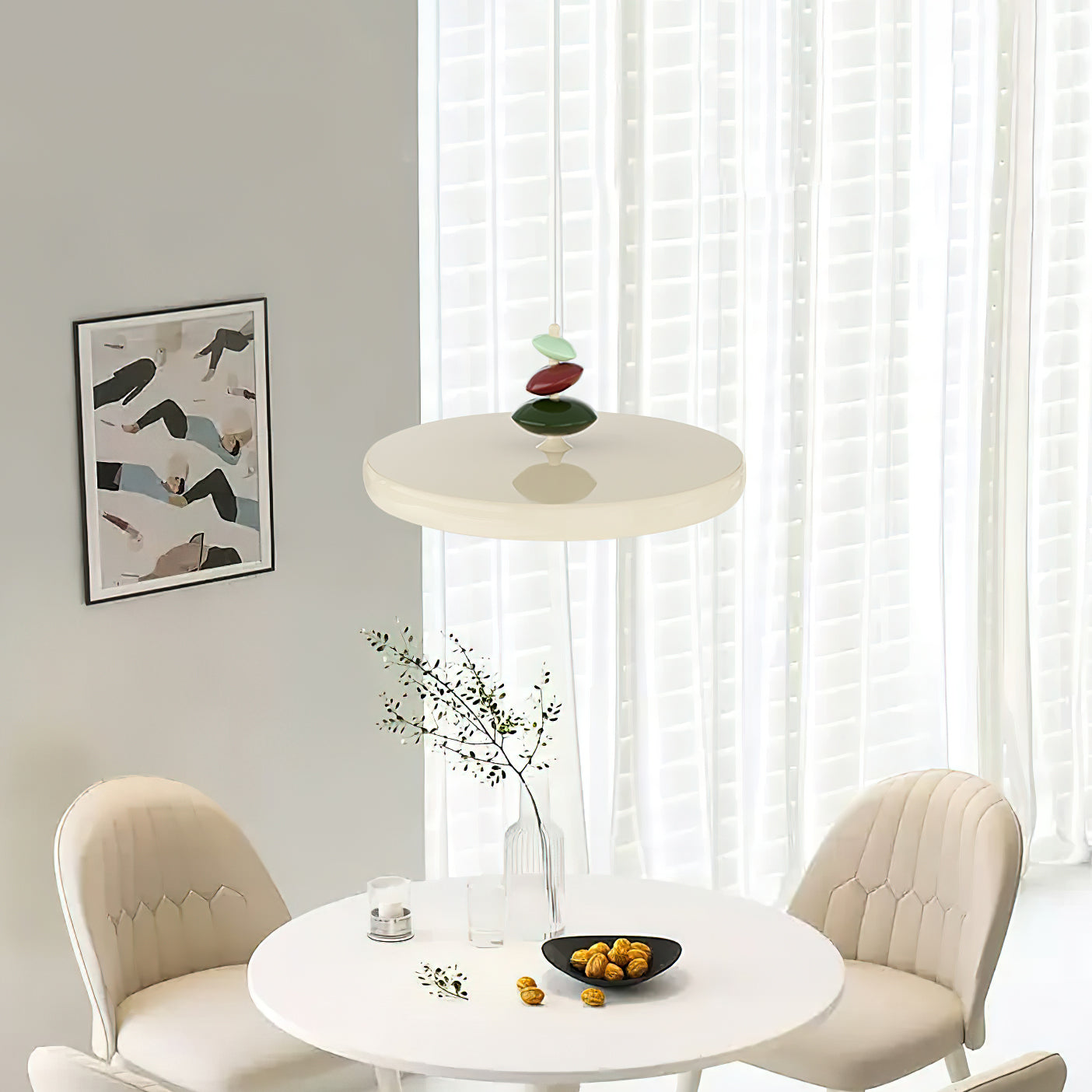 Pendant Lamp Metal and Round Shade Decorative Modern