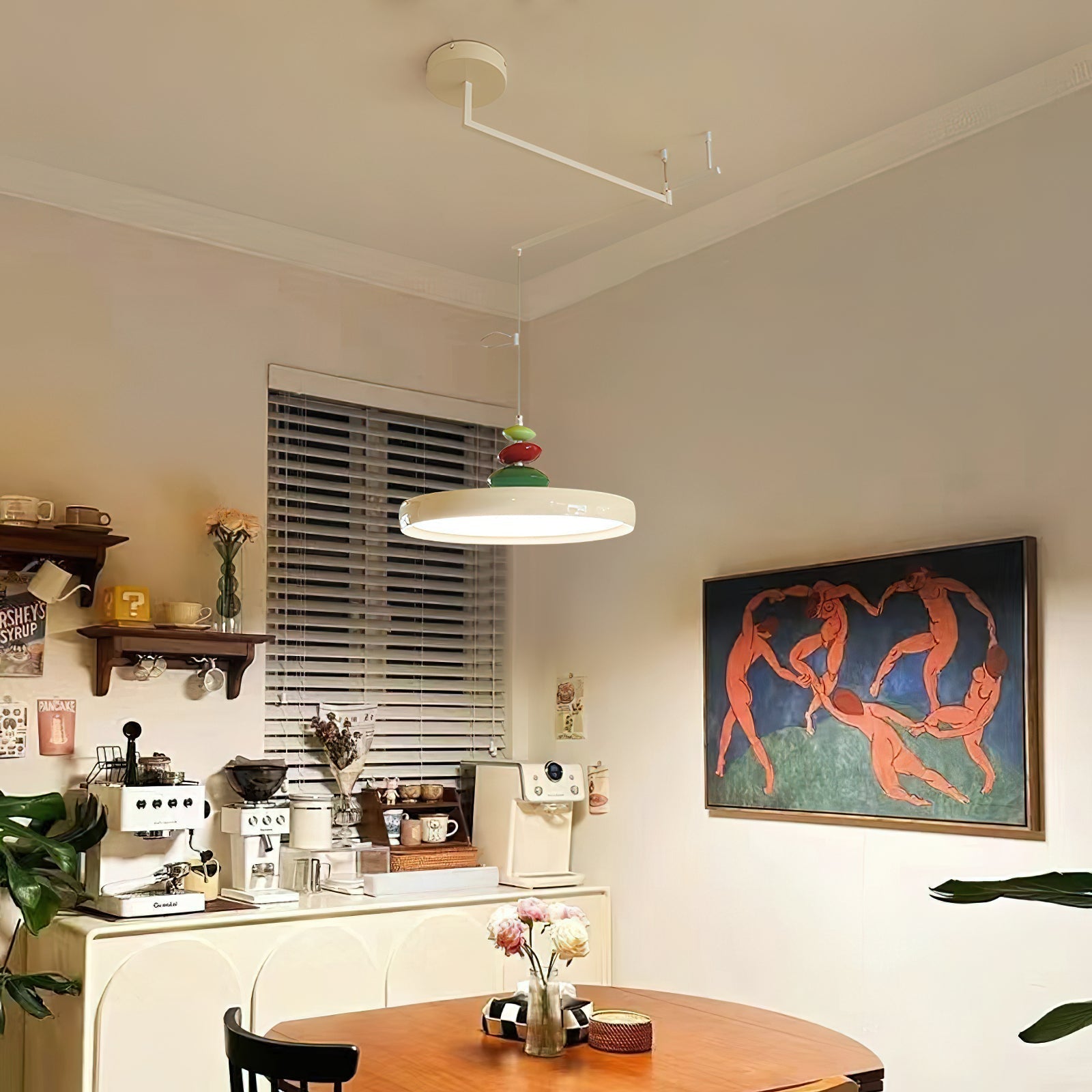 Pendant Lamp Metal and Round Shade Decorative Modern