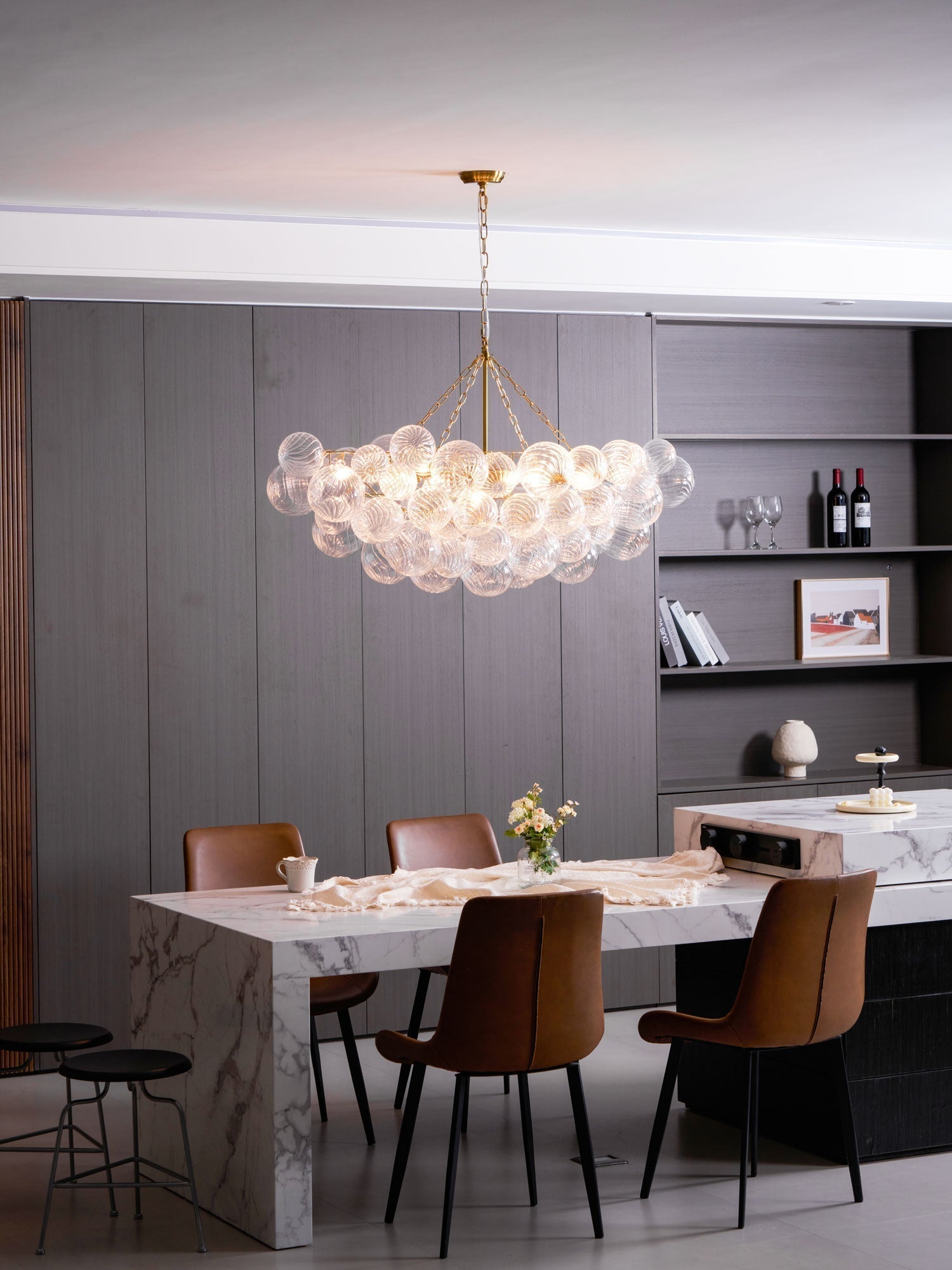 Aurora Chandelier Glass Ball Bubble Modern