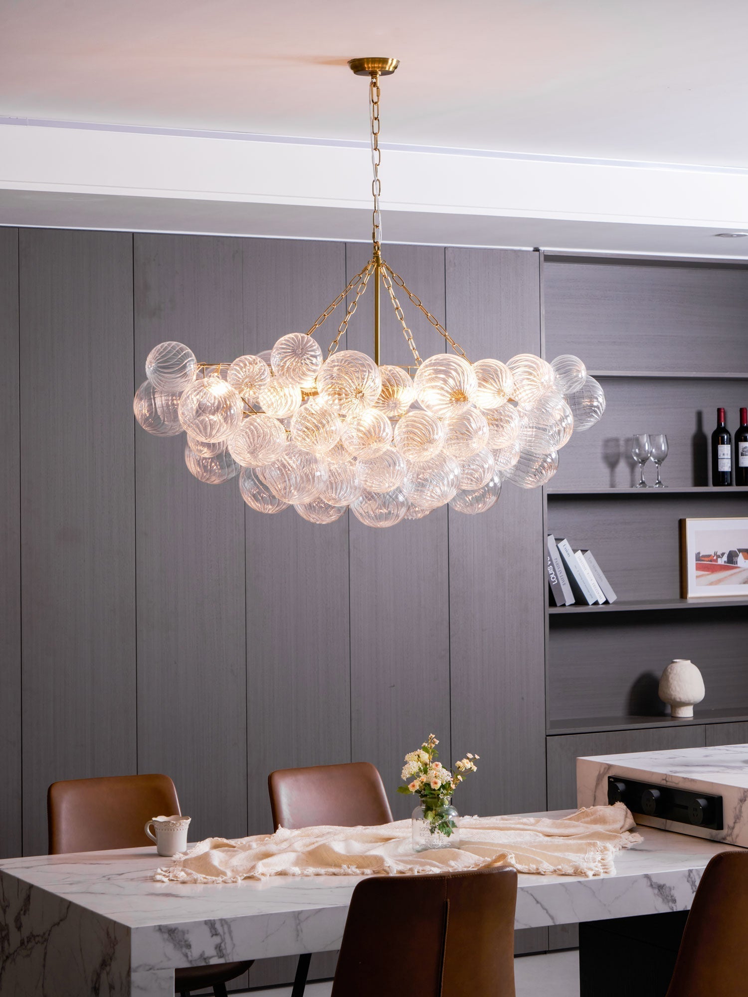 Aurora Chandelier Glass Ball Bubble Modern