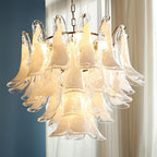Aurora Chandelier Murano Glass Leaf Golden